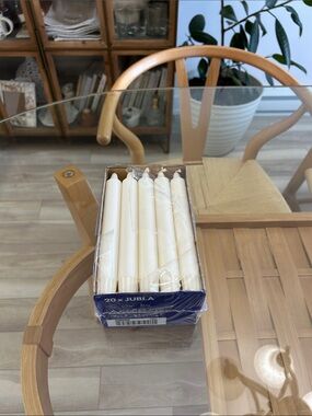 IKEA JUBLA White Taper Candles - Pack of 20